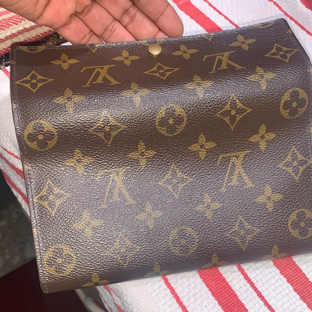 Louis Vuitton Monogram Canvas Large Flap Wallet in Brown and Gold - Picture 7 of 8